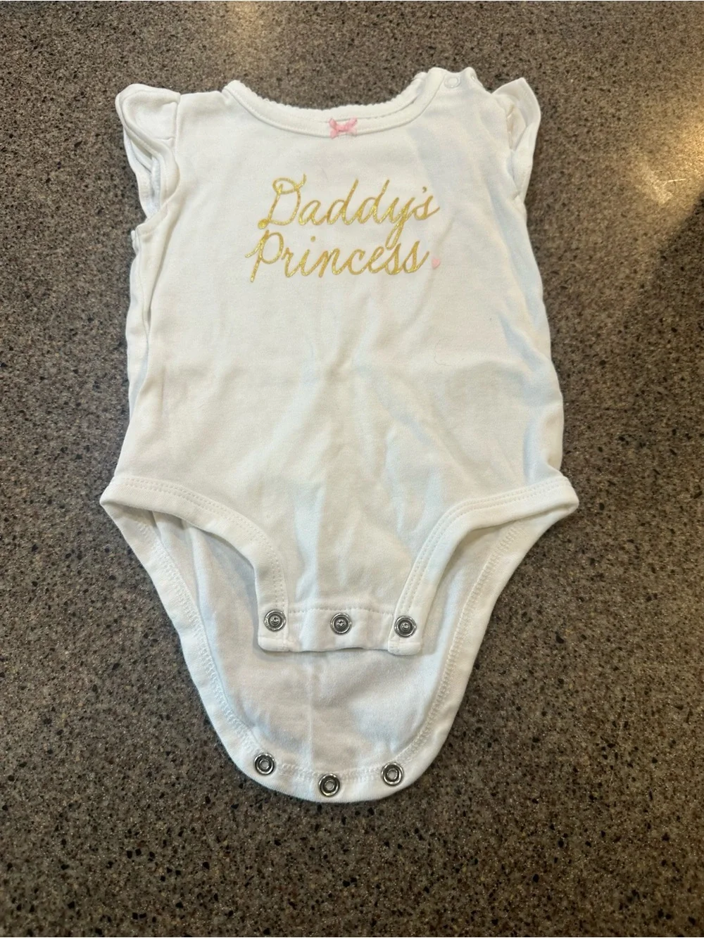 Carter's White Bodysuit with Gold 'Daddy's Princess' and Pink Bow